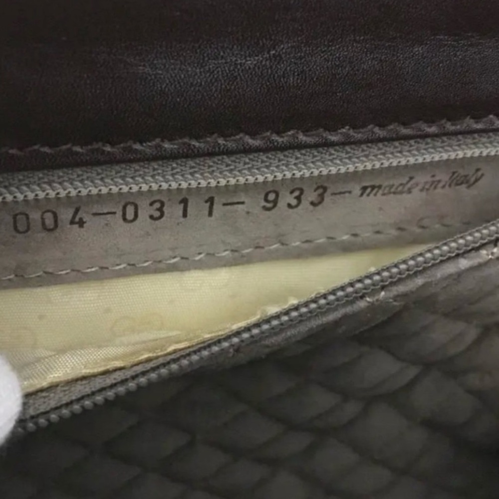 GUCCI Calfskin Leather Bamboo Clutch Bag Dark Brown - Picture 10 of 14
